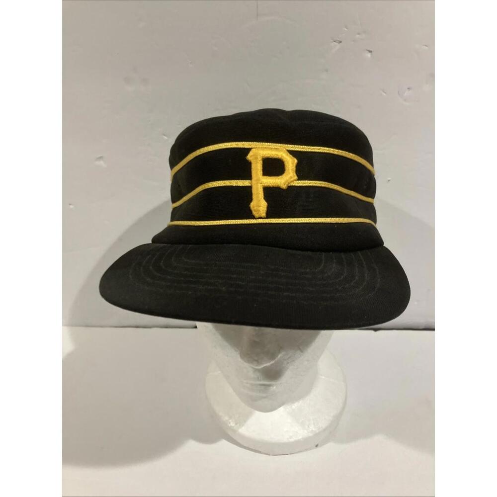 Vintage 80s Sports cap Pittsburgh Pirates Snapback Hat MLB Pillbox Black Cap